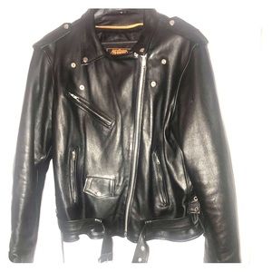 Plus size premium leather rider jacket